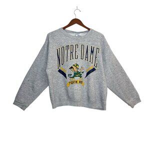 Vintage Notre Dame Fighting Irish Sweatshirt Gray Crewneck 90s USA Size L